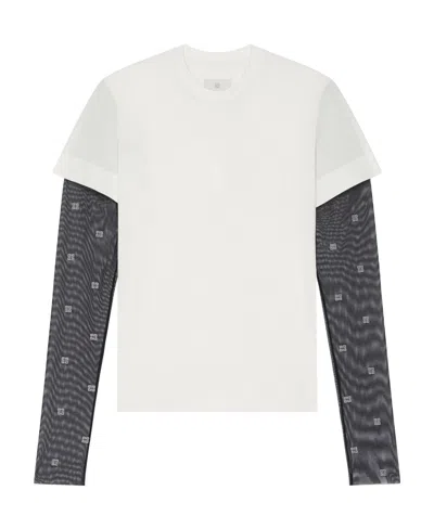 Givenchy 4g T-shirt With Round Neck In White