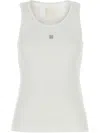 Givenchy Canotta In Cotone Stretch Bianco Donna In White