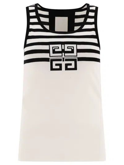 Givenchy 4g-embroidered Cotton Tank Top In White