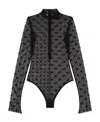 Givenchy Polka-dot Mock Neck Bodysuit In Black