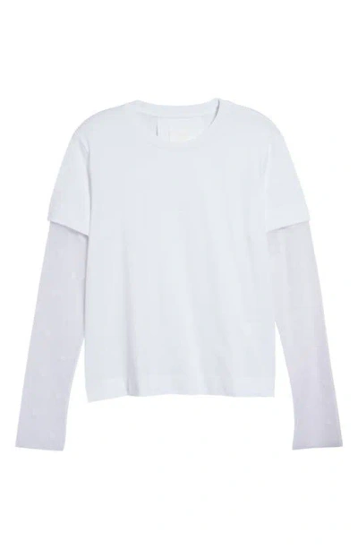 Givenchy 4g Tulle Sleeve Cotton T-shirt In White