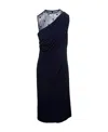 Givenchy 4g Tulle Sleeveless Draped Midi Dress In Black