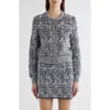 Givenchy Cardigan In 4g Tweed With 4g Detail In Navy