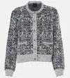 Givenchy Cardigan In 4g Tweed With 4g Detail In Silver