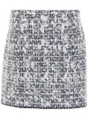 Givenchy Skirt In 4g Tweed With 4g Liquid Detail In 410 Navy