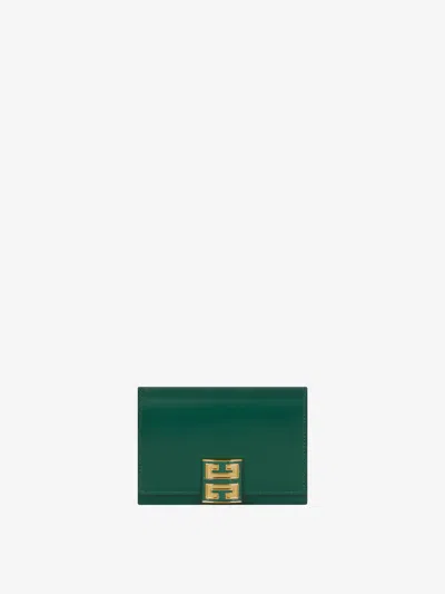 Givenchy 4g Wallet In Box Leather In Green