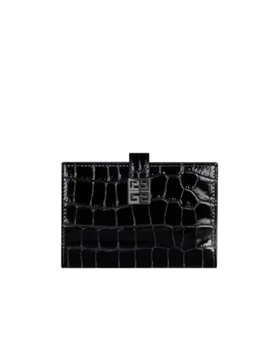 Givenchy 4g Wallet In Crocodile Effect Leather