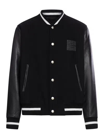 GIVENCHY 4G WOOL AND LEATHER VARSITY JACKET