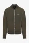 Givenchy Green Sweatshirt With Bomber Collar And 4g Logo In Wool Man In Green