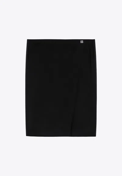 スカート GIVENCHY BLACK WOOL SKIRT WITH L BUTTON 4G Givenchy Black wool skirt with metal button 4G | TheDoubleF