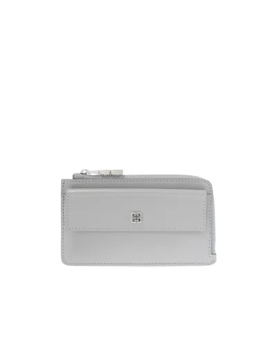 Givenchy 4g Zip-around Cardholder In Gray