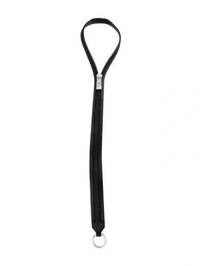Pre-owned Givenchy 4g Zip Collar Necklace, 24" In Black