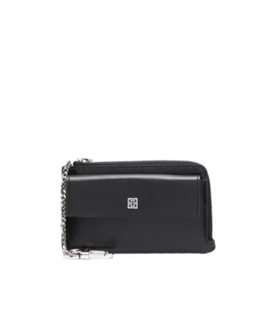Givenchy 4g Zipped Card Holder In Black