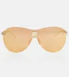 Givenchy 4gem Mask Sunglasses In Gold/roviex Mirror