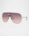 Givenchy 4gem Metal Aviator Sunglasses In Goldgradient Brown