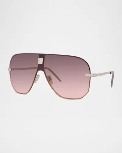 Givenchy 4gem Metal Aviator Sunglasses In Goldgradient Brown