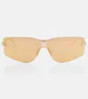 Givenchy 4gem Rectangular Sunglasses In Gold/brown Mirror