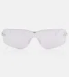 Givenchy 4gem Rectangular Sunglasses In Shiny Palladium/smoke Mirror
