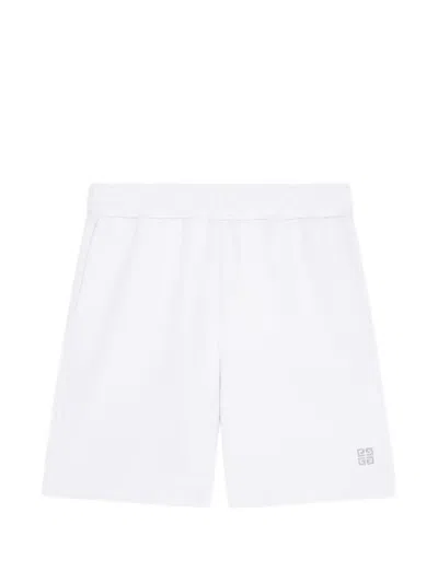 Givenchy 4g-embroidered Cotton Shorts In White