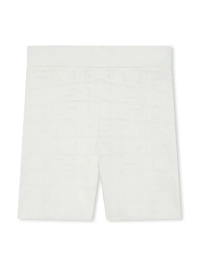 Givenchy Kids' 4g-jacquard Knitted Shorts In White