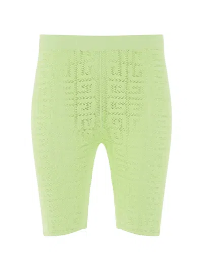 Givenchy 4g-pattern Ribbed Shorts In Green