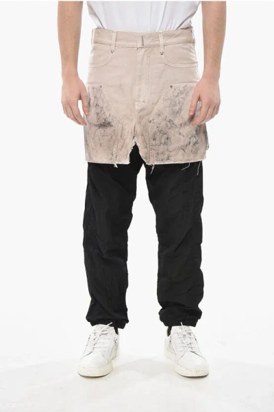 Givenchy 5-pocket Washed-look Cotton Shorts With Belt Loops In Animal Print