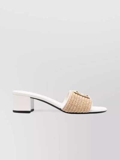 Givenchy 50mm Heel Calf Leather Sandals In Cream