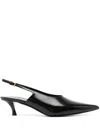 Givenchy Show Kitten-heel Slingback Leather Pumps In Black