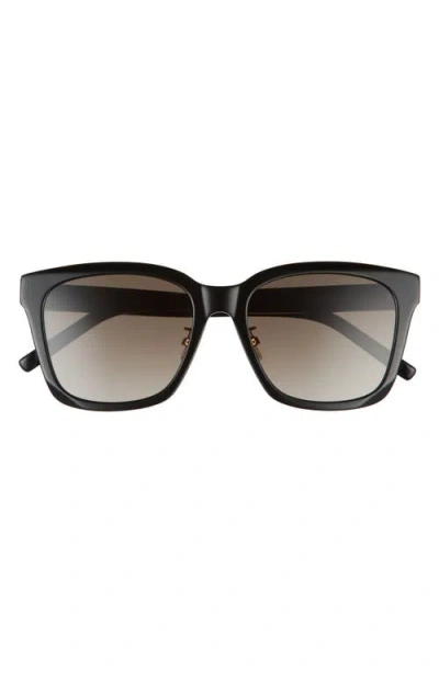 Givenchy 55mm Square Sunglasses In Shiny Black/gradient Smoke