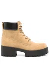 Givenchy Chunky Heel Suede Ankle Boots In Brown