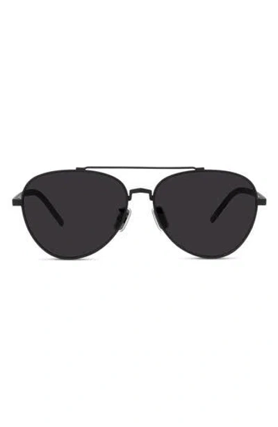 Givenchy 56mm Aviator Sunglasses In Matte Black/smoke