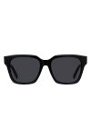 Givenchy 56mm Day Square Sunglasses In Shiny Black/smoke