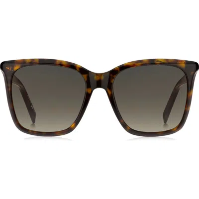 Givenchy 56mm Gradient Rectangle Sunglasses In Dark Havana/brown Gradient