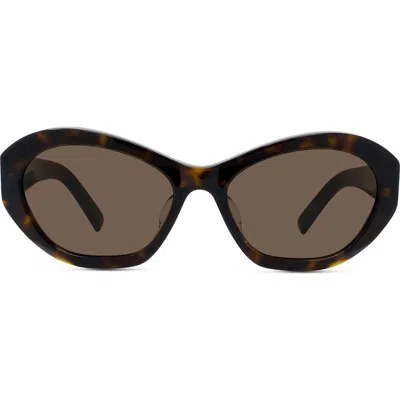 Givenchy 57mm Cat Eye Sunglasses In Dark Havana/brown