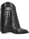Givenchy 60mm Shark Lock Cowboy Leather Boots In Schwarz