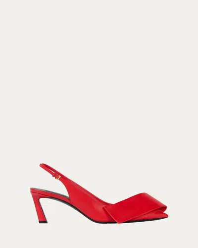 Givenchy 65mm Twist Leather Slingback Pumps In Red
