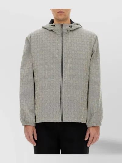 Givenchy "72 Monogram" Jacquard Anorak In Gray