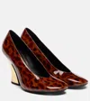 Givenchy Sculpted Heeled Pumps In Tortoise Shell Patent Leather In Animal Print