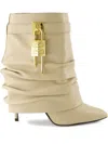 Givenchy 90mm Shark Lock Stiletto Leather Boots In Neutral