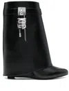Givenchy Shark Lock 90 Leather Ankle Boots Shoes In Black