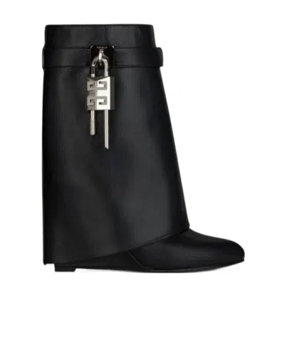 GIVENCHY GIVENCHY SHARK LOCK ALMOND-TOE ANKLE BOOTS