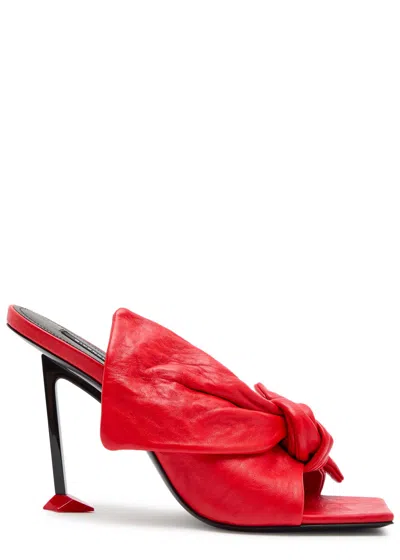 Givenchy 95 Bow Leather Sandals In Red