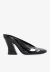 Givenchy Glossy Finish Curved Heel Pointed Toe Mules In Black
