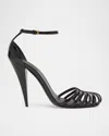 Givenchy Patent Leather Cage Heeled Sandals In Black