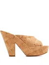 Givenchy 95mm Doll Cork Platform Sandals In Brown