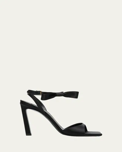 Givenchy 95mm Naked Satin Ankle-strap Sandals In Black