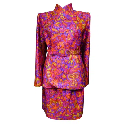 Pre-owned Givenchy A Hubert De  Couture Catwalk Show Skirt And Jacket Suit Circa 1982 In Pink