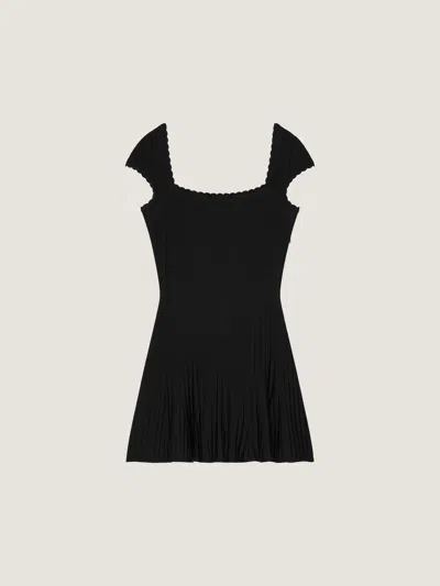 Givenchy A-line Dress In Rib In Black