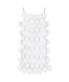 Givenchy A Satin Dress Decorated With Pompoms And Crystals In Off White