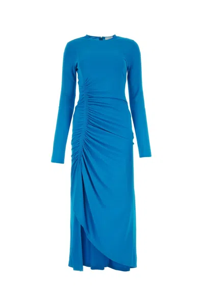 Givenchy Turquoise Crepe Long Dress In Blue